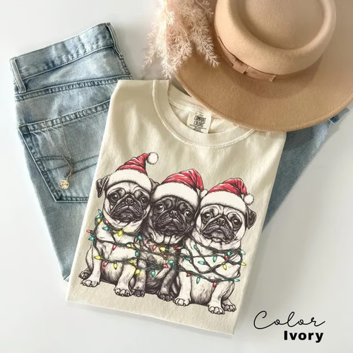Funny pug christmas shirt dog - christmas,